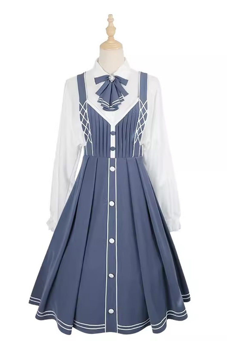 Blue Book of Lies Sweet College Style Elegant Lolita Jsk Dress