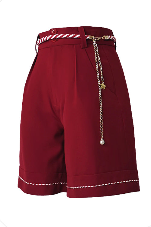 Red Original Lily Rabbit Ouji Lolita Shorts