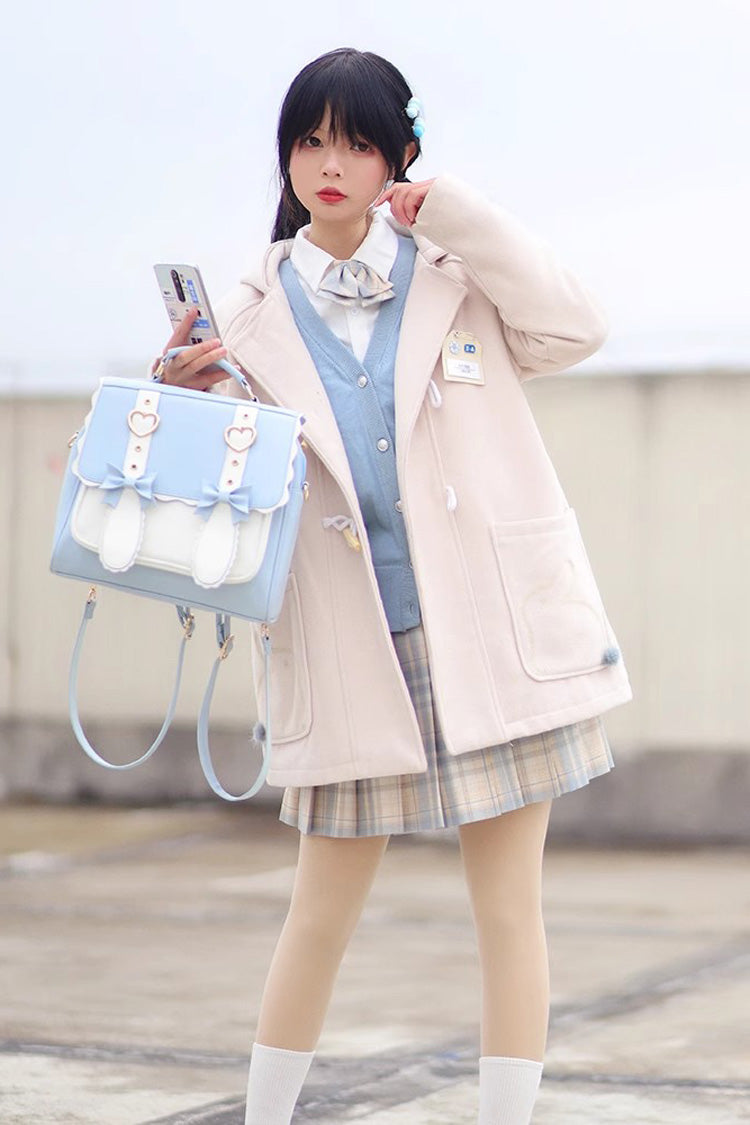 White/Blue Bunny Castle Bowknot Sweet Lolita Backpack