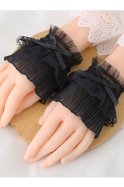 Solid Color Lace Bowknot Sweet Hand Sleeves 2 Colors