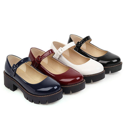 PU Leather Puppy Heel Classic Lolita Shoes 4 Colors