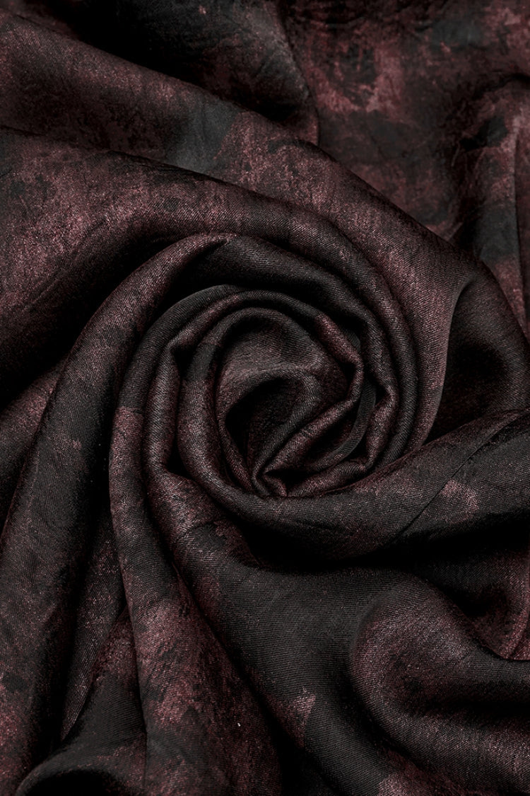 Black/Red Stand Collar Long Sleeves Ruffle Pleated Men's Gothic Blouse