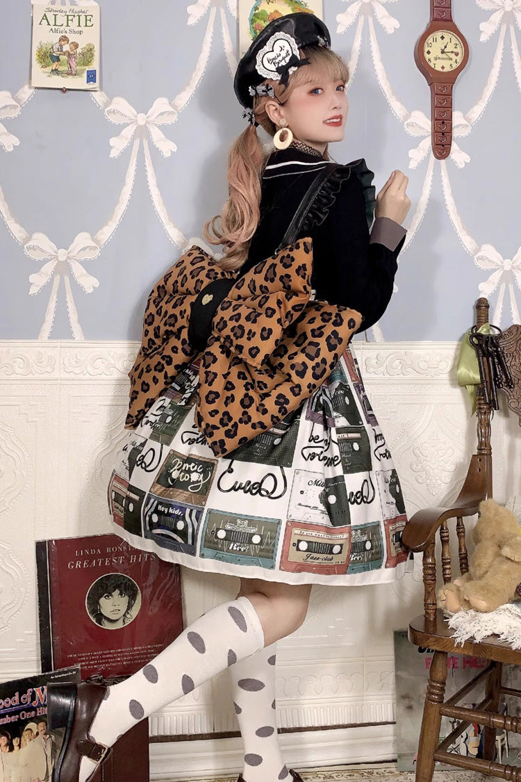 Brown Polka Dot Print Bowknot Shaped Sweet Lolita Backpack