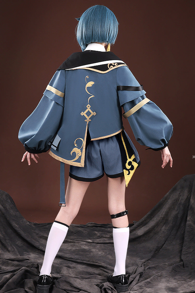 Blue/Black Choir Super Luxury Print Ouji Fashion Lolita Set