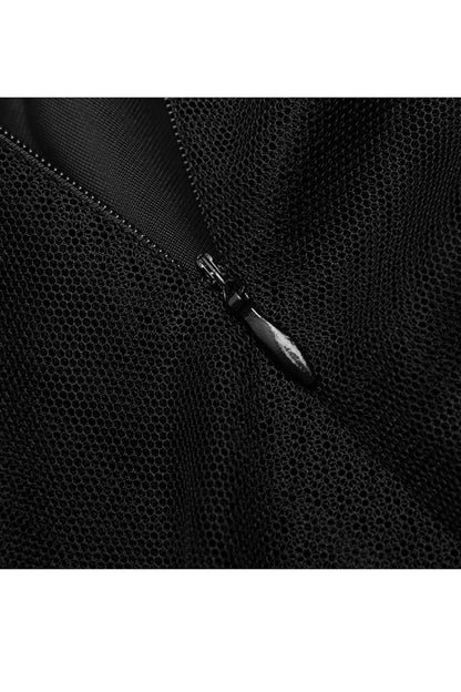 Black Velvet Mesh Stitching Elastic Women's Gothic Dress