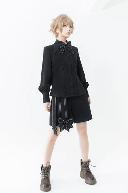 Black Vintage Bowknot Ouji Fashion Lolita Blazer Shorts
