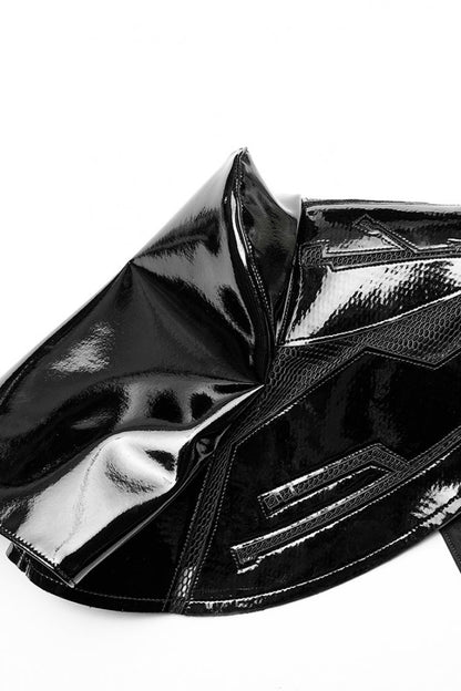 Black Stand Collar Women's Punk Patent Leather Body Harness