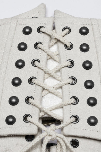 White Multi-buckle Strap Underbust Women's Punk Corset