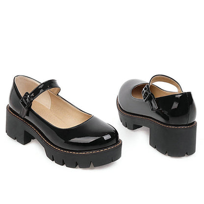 PU Leather Puppy Heel Classic Lolita Shoes 4 Colors