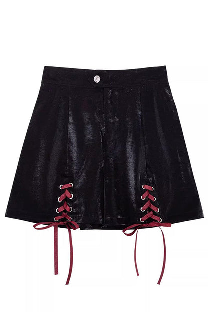 Black/Red [Chief Assassin] Lace-Up Gothic Ouji Lolita Set