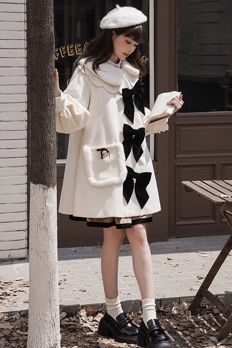 Ivory Petal Collar Long Sleeves Autumn Winter Sweet Princess Lolita Coat