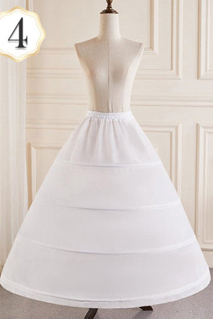 White Multi-Layered Hanayome Fishbone Sweet Lolita Long Petticoat