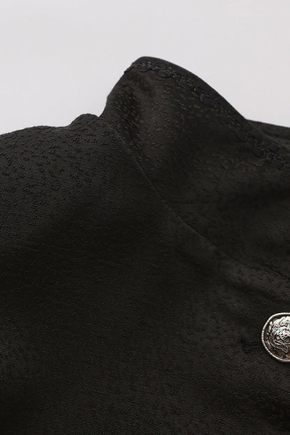 Black [Eternal Dark Portrait] Long Sleeves Vintage Elegant Prince Handsome Ouji Lolita Coat