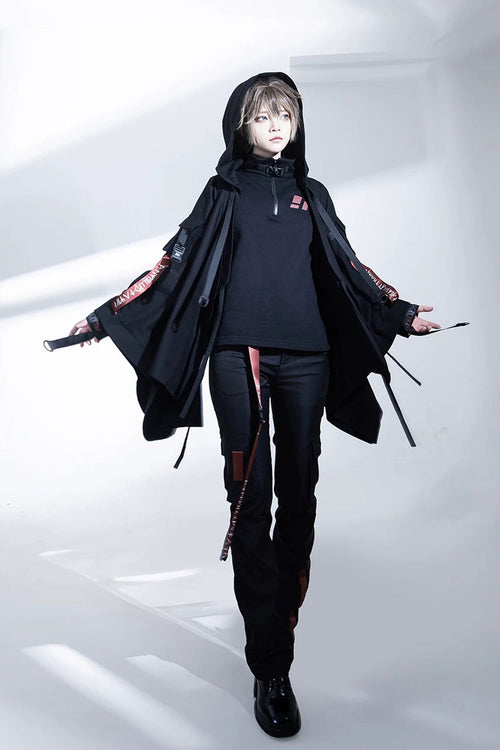 Black [Nameless Blade] Stand Collar Long Sleeves Gothic Prince Ouji Lolita Pants Set