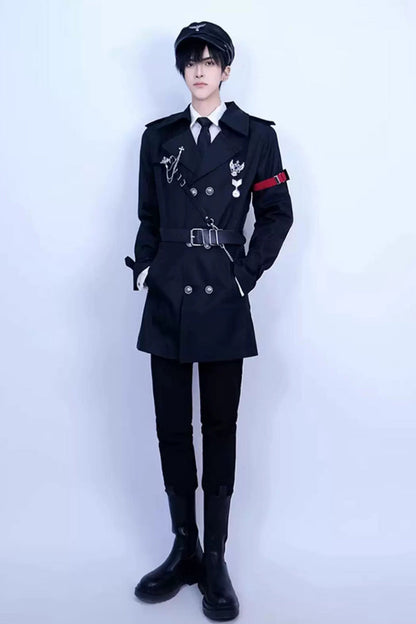 Black [The Judge] Long Sleeves Gothic Military Handsome Ouji Lolita Coat
