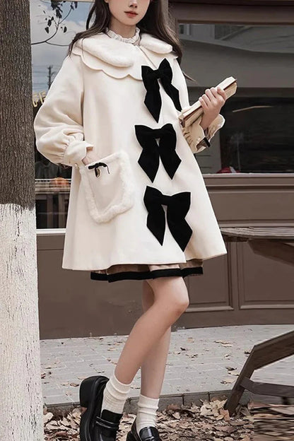 Ivory Petal Collar Long Sleeves Autumn Winter Sweet Princess Lolita Coat