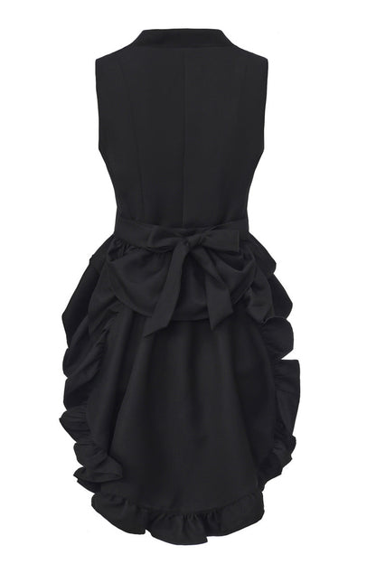 Black [Immortal Silent Agent] Sleeveless Ruffle Ouji Fashion Vintage Elegant Prince Lolita Long Coat