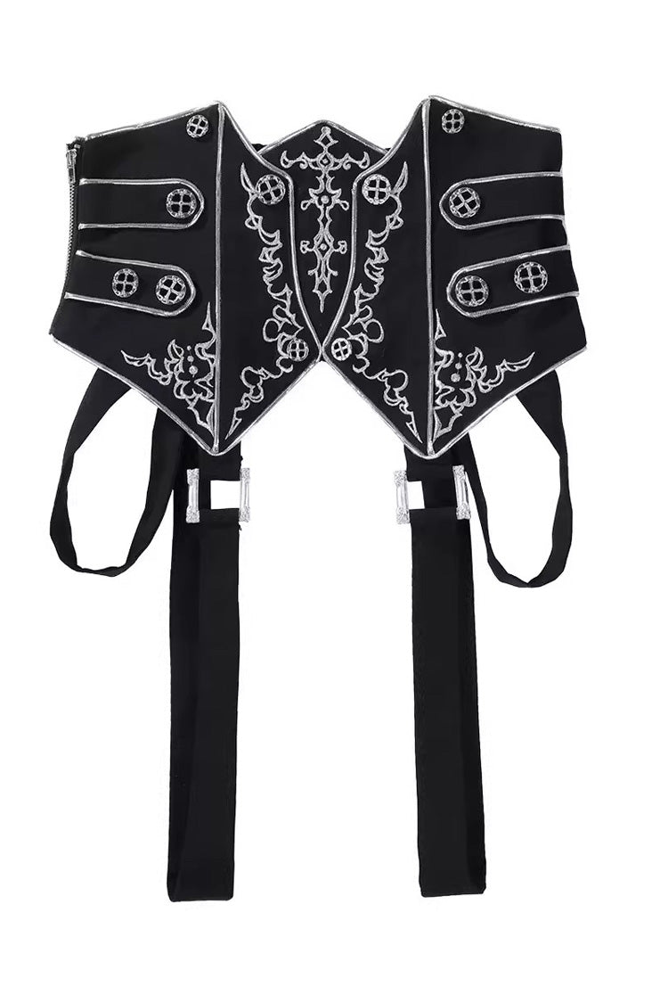 Black/White Embroidery Asymmetric Gothic Prince Handsome Ouji Lolita Set