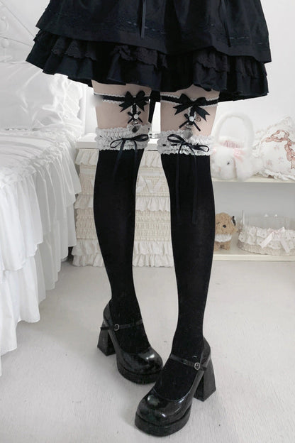 Sweet Ruffle Bowknot Lace Ballet Lolita Over-the-knee Socks 6 Colors