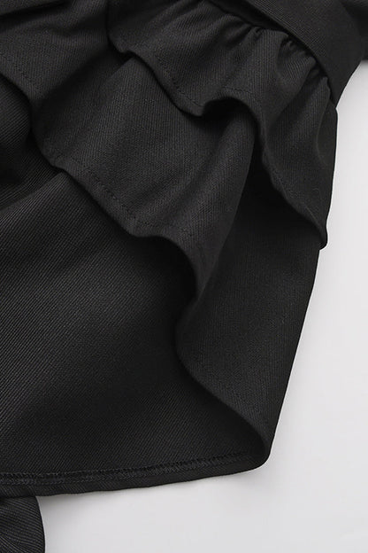 Black [Immortal Silent Agent] Sleeveless Ruffle Ouji Fashion Vintage Elegant Prince Lolita Long Coat