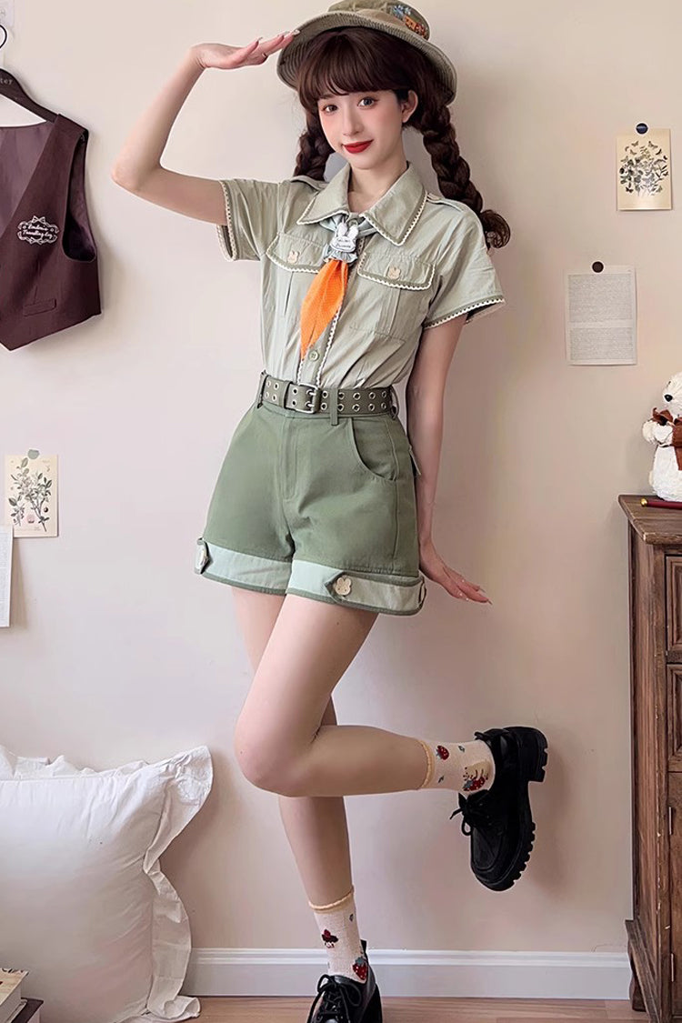 Green Bunny's Spring Journey Ouji Lolita Shorts