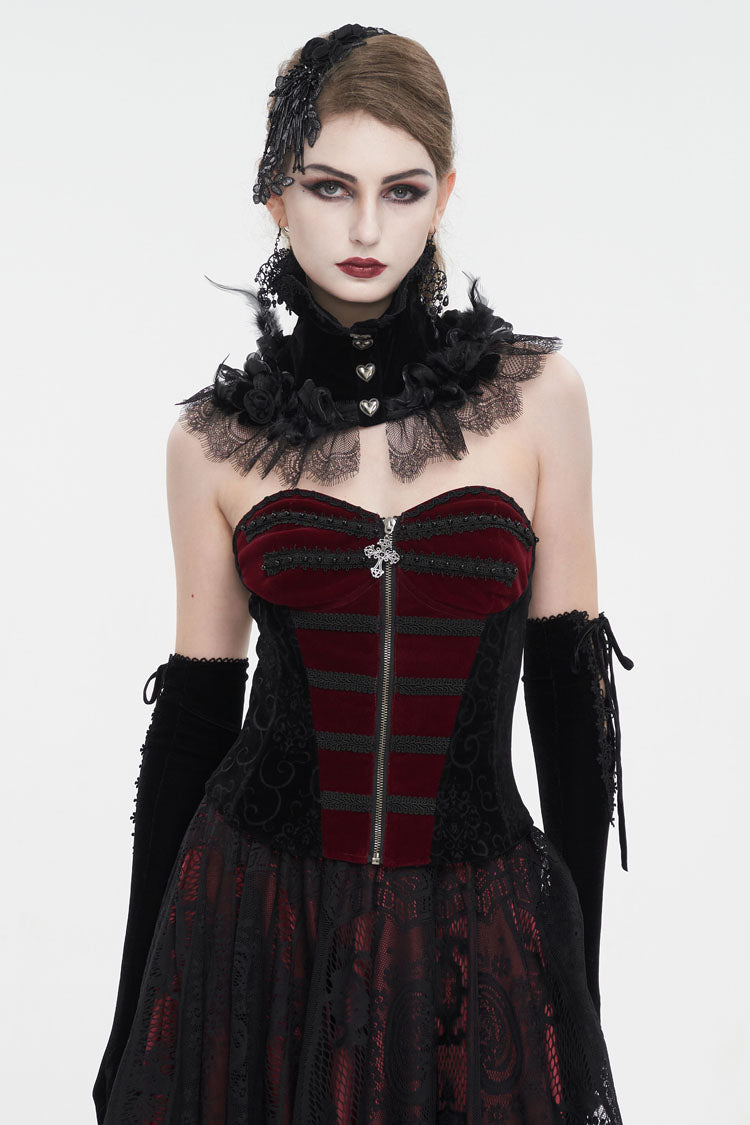 Black/Red Lace Up Women's Gothic Corset