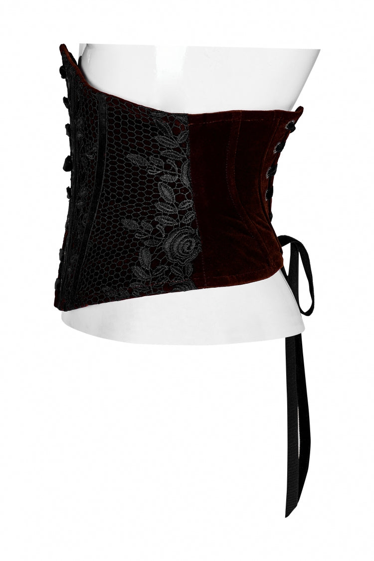 Red Jacquard Lace-Up Slim Women's Corset
