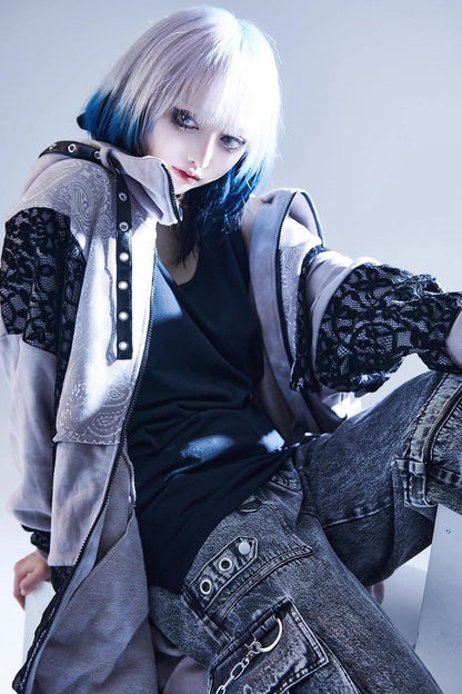 Jirai Kei Rivet Punk Japanese Straight-Leg Jeans Pants 2 Colors