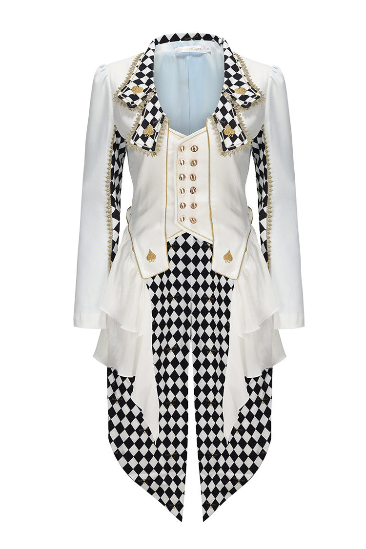 White Immortal Lost Alice Plaid Print Elegant Ouji Fashion Lolita Coat