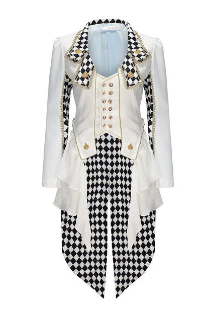 White Immortal Lost Alice Plaid Print Elegant Ouji Fashion Lolita Coat