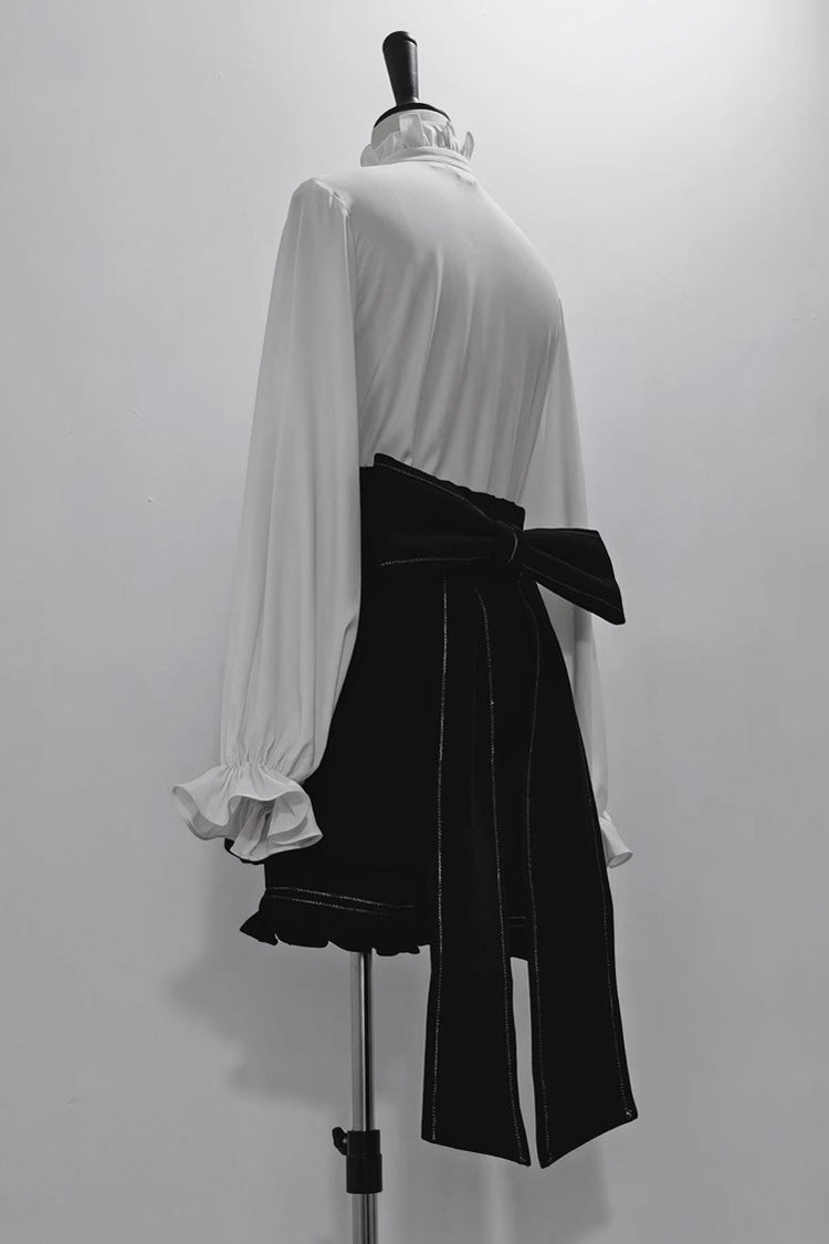 Classic Ouji Shirt - Anxious Rabbit, White, Gothic Style, Long Sleeves - additional product view 3