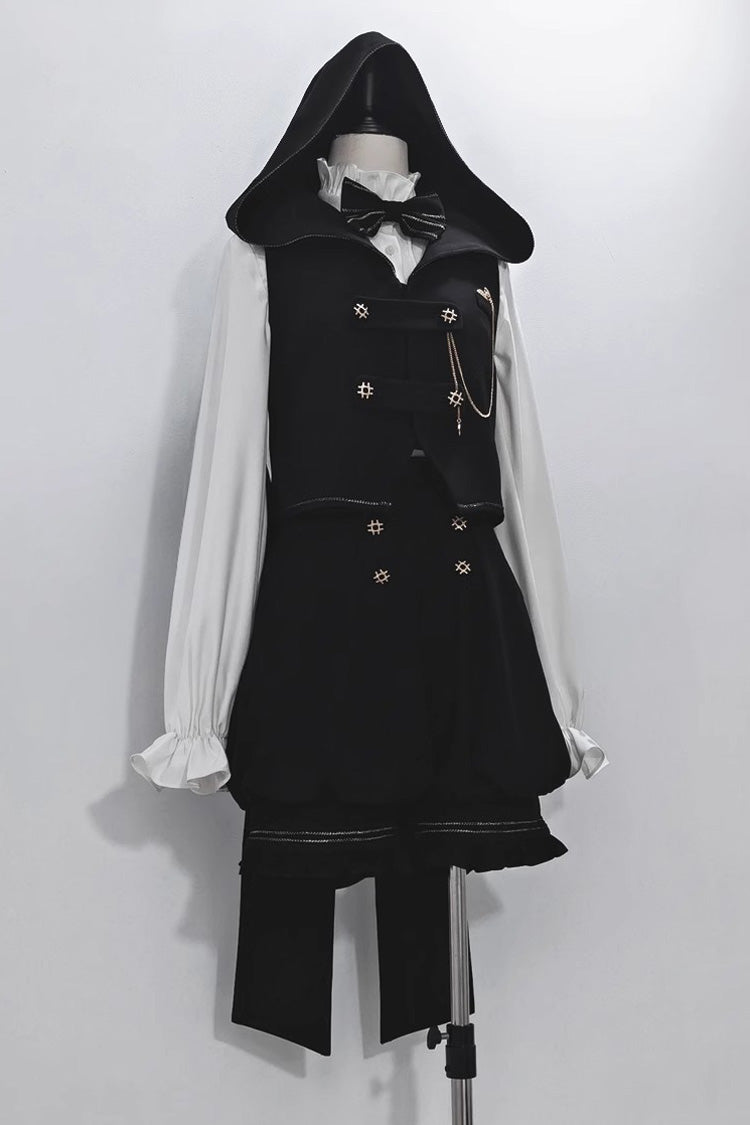 Classic Ouji Shirt - Anxious Rabbit, White, Gothic Style, Long Sleeves - additional product view 5