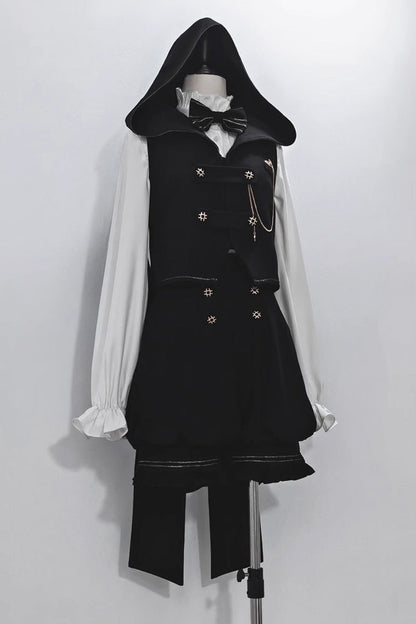 Classic Ouji Shirt - Anxious Rabbit, White, Gothic Style, Long Sleeves - additional product view 5