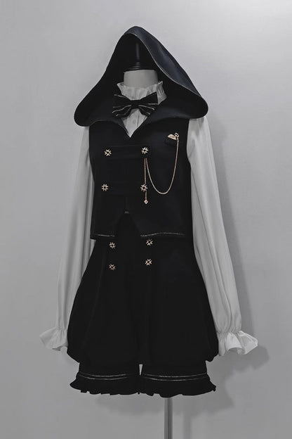 Classic Ouji Shirt - Anxious Rabbit, White, Gothic Style, Long Sleeves - additional product view 6