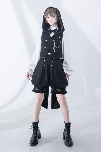 Classic Ouji Shirt - Anxious Rabbit, White, Gothic Style, Long Sleeves - additional product view 8
