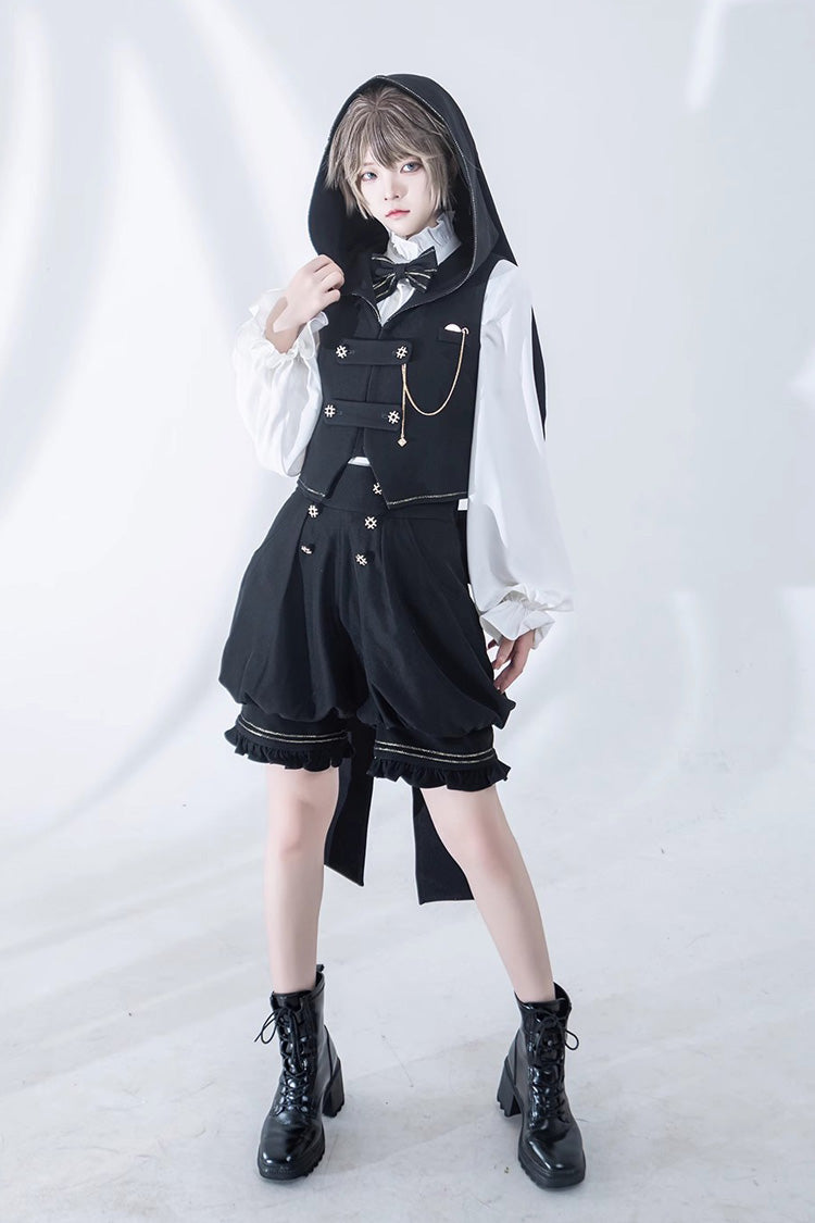 Classic Ouji Shirt - Anxious Rabbit, White, Gothic Style, Long Sleeves - additional product view 12