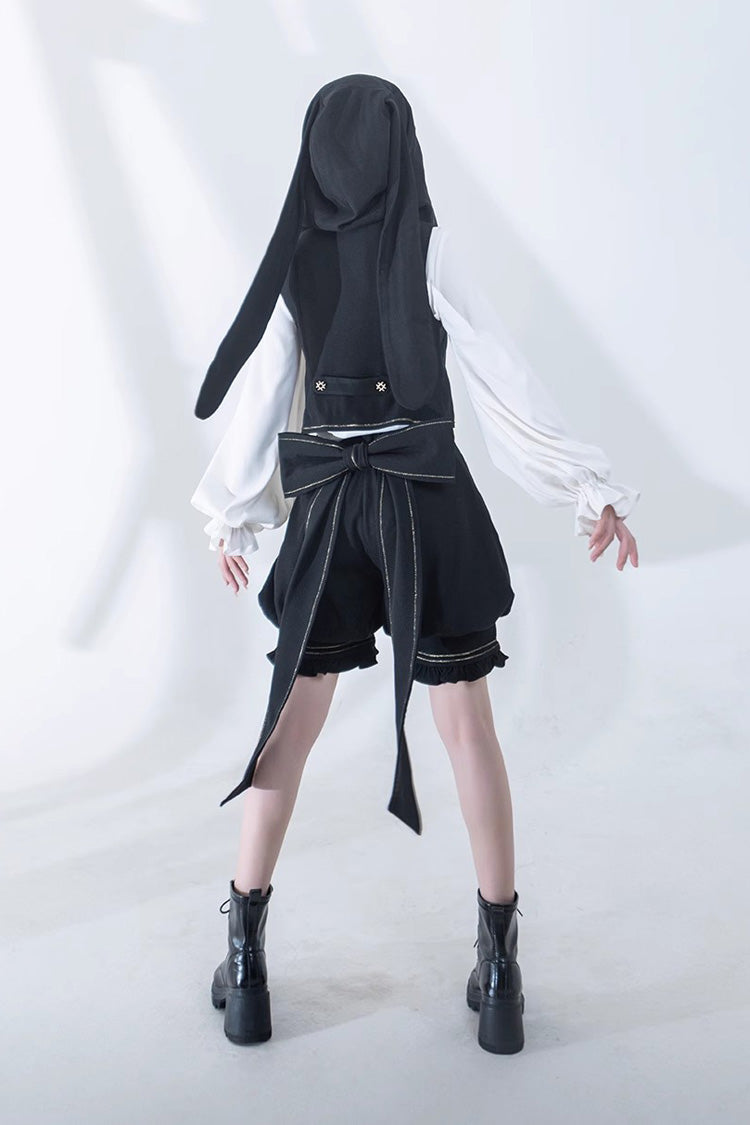 Classic Ouji Shirt - Anxious Rabbit, White, Gothic Style, Long Sleeves - additional product view 13