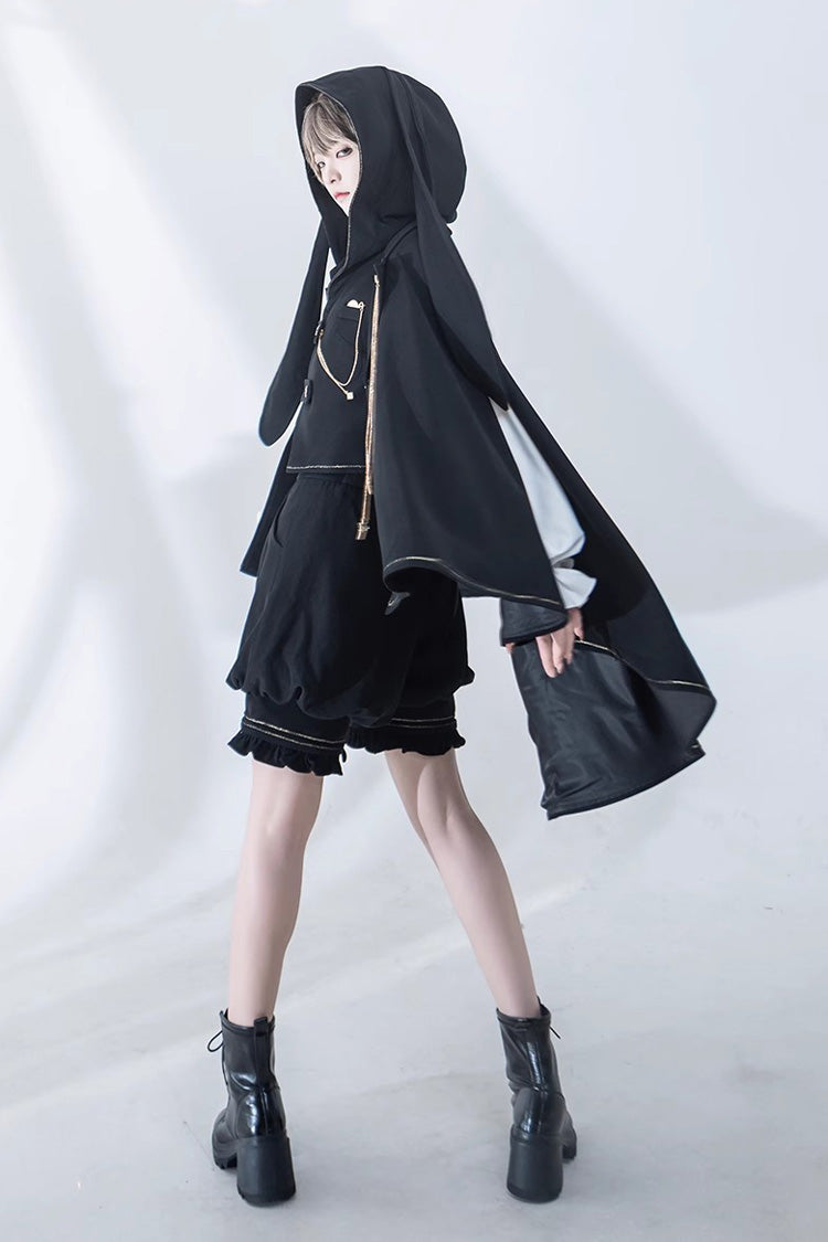Classic Ouji Shirt - Anxious Rabbit, White, Gothic Style, Long Sleeves - additional product view 16