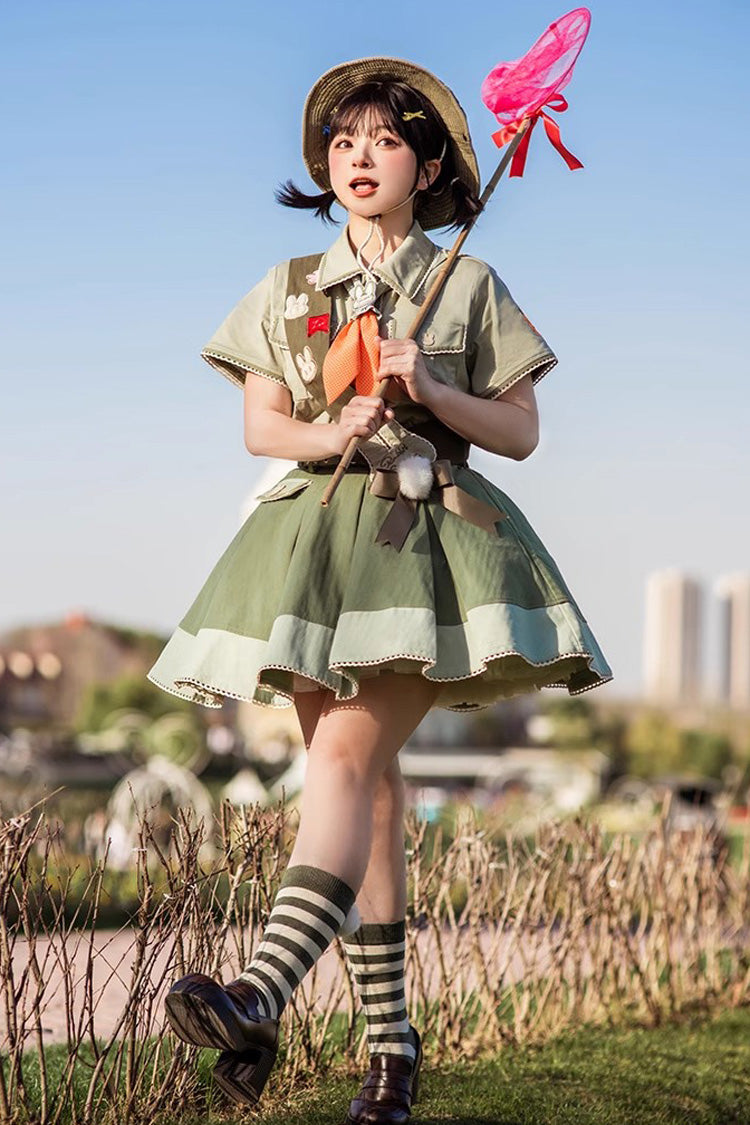 Classic Ouji Shirt - Bunny's Spring Journey, Green - Prince Style Layering Top - additional product view 3
