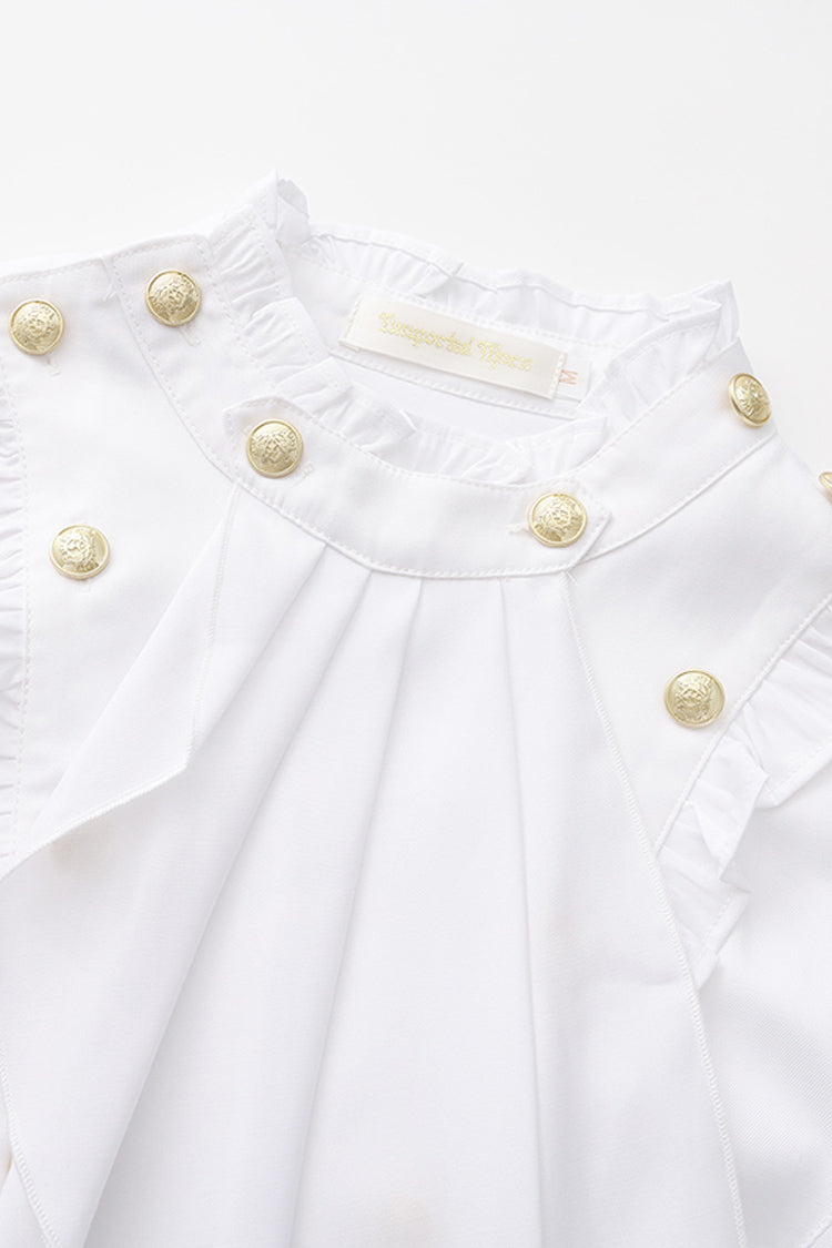 Classic Ouji Shirt - Immortal Silent Agent, 3 Colors, Stand Collar, Ruffled, Long Sleeves - additional product view 3
