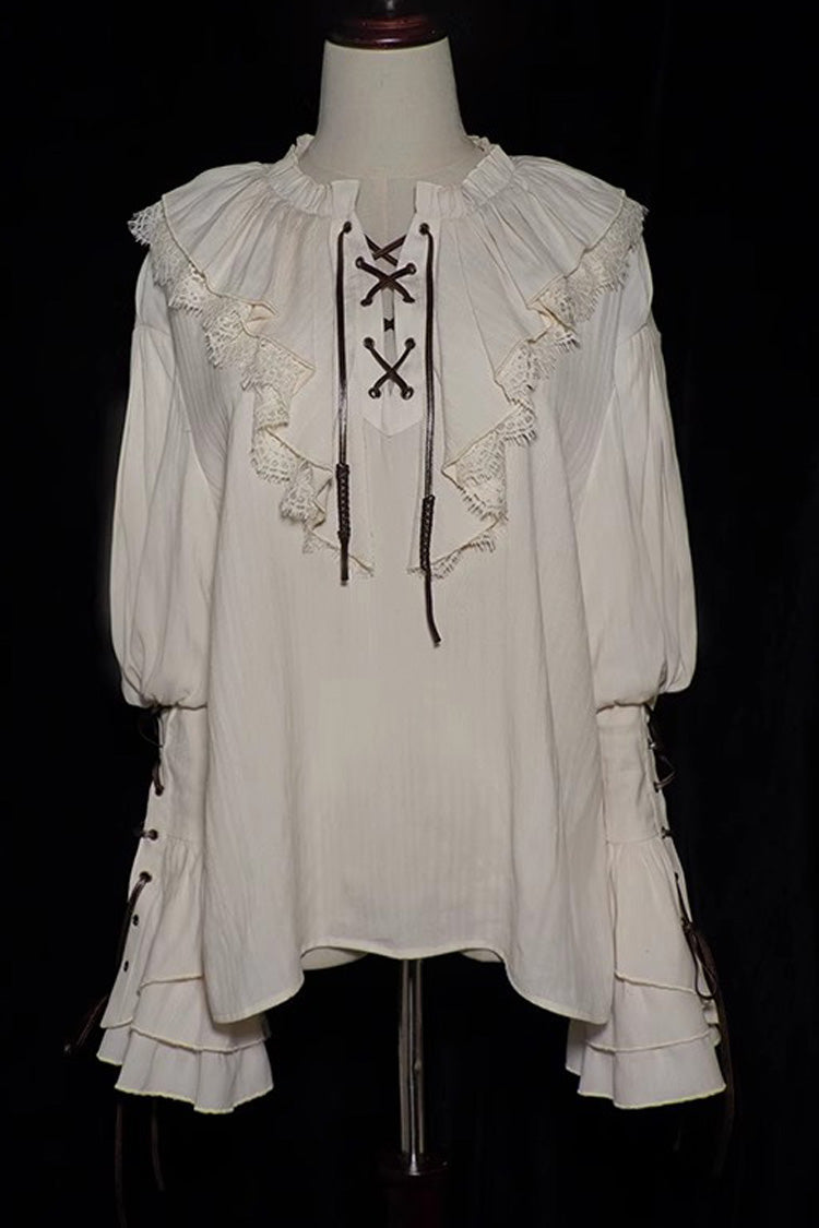 Classic Ouji Shirt - Pirate Series Navigation, Ivory, Long Sleeves - additional product view 3