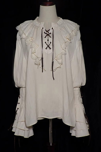 Classic Ouji Shirt - Pirate Series Navigation, Ivory, Long Sleeves - additional product view 3
