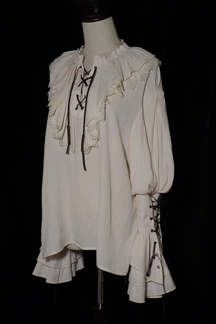 Classic Ouji Shirt - Pirate Series Navigation, Ivory, Long Sleeves - additional product view 4
