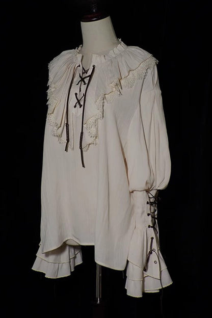 Classic Ouji Shirt - Pirate Series Navigation, Ivory, Long Sleeves - additional product view 4
