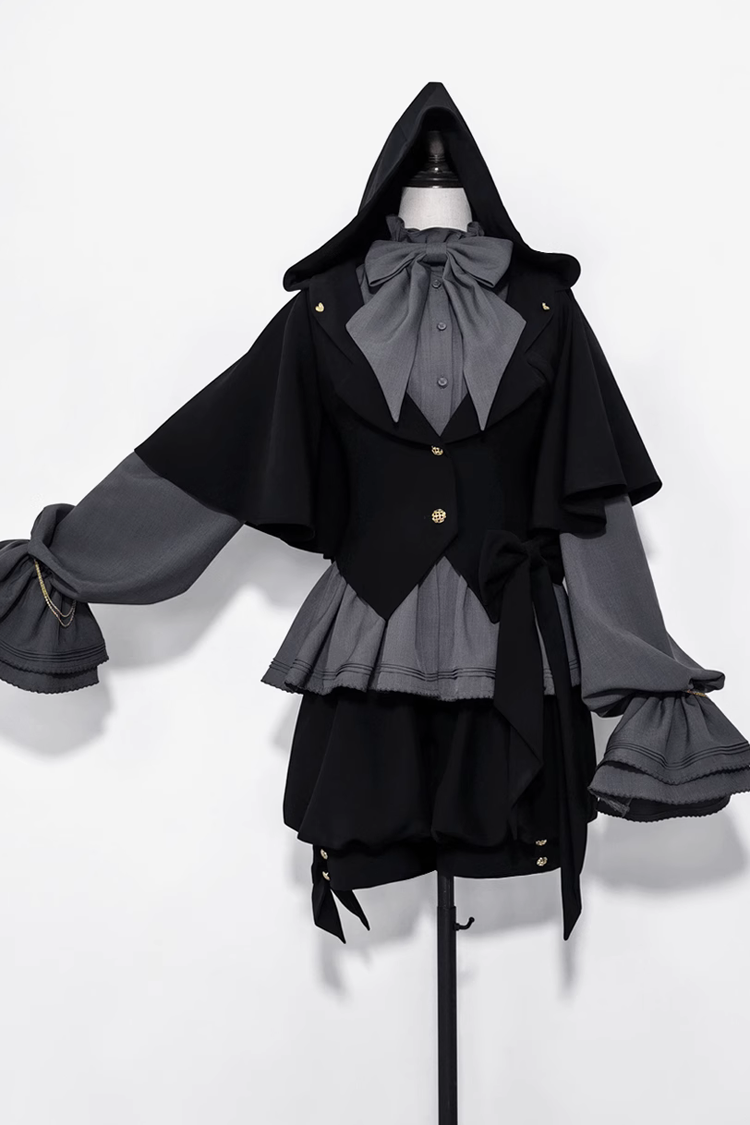 Classic Ouji Shirt - Retro Cute Cool, Gray - Tea Party Coordinate Shirt - additional product view 2