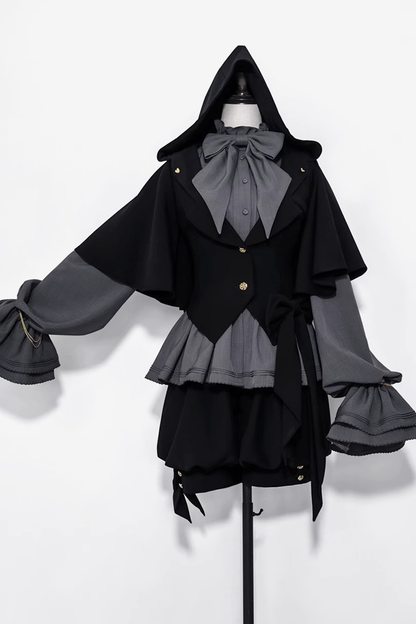 Classic Ouji Shirt - Retro Cute Cool, Gray - Tea Party Coordinate Shirt - additional product view 2