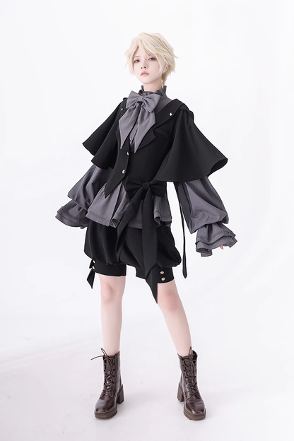Classic Ouji Shirt - Retro Cute Cool, Gray - Tea Party Coordinate Shirt - additional product view 5