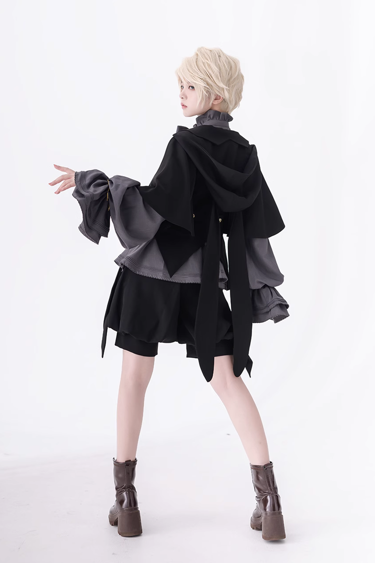 Classic Ouji Shirt - Retro Cute Cool, Gray - Tea Party Coordinate Shirt - additional product view 7