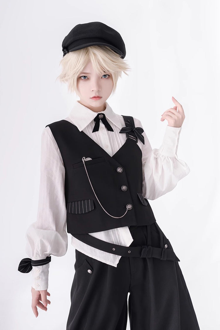 Classic Ouji Shirt - Secret Morning Paper, White, Long Sleeves - additional product view 4