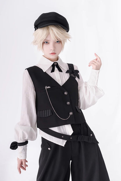 Classic Ouji Shirt - Secret Morning Paper, White, Long Sleeves - additional product view 4